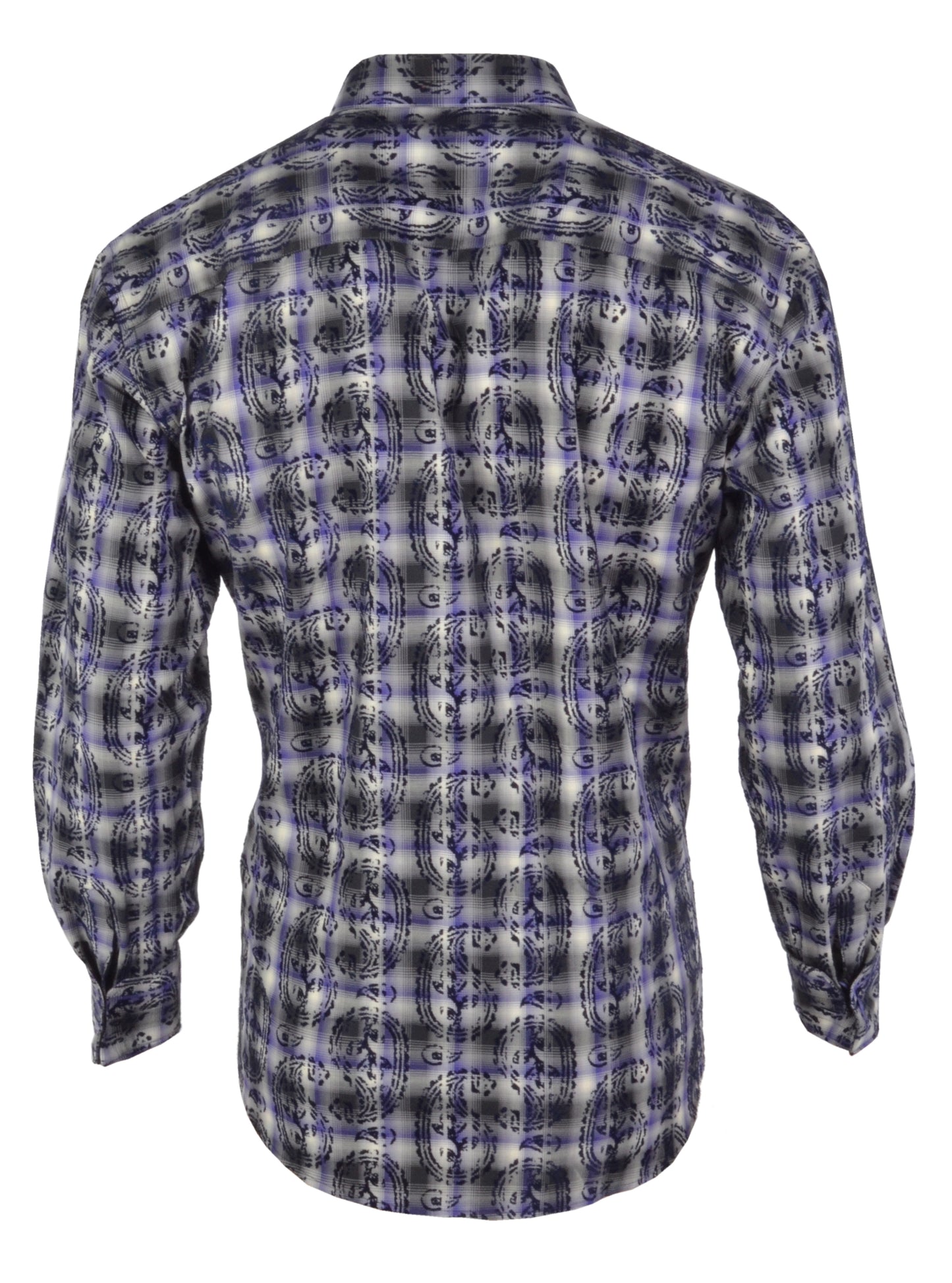 Long-sleeve shirt with a pattern on a white background