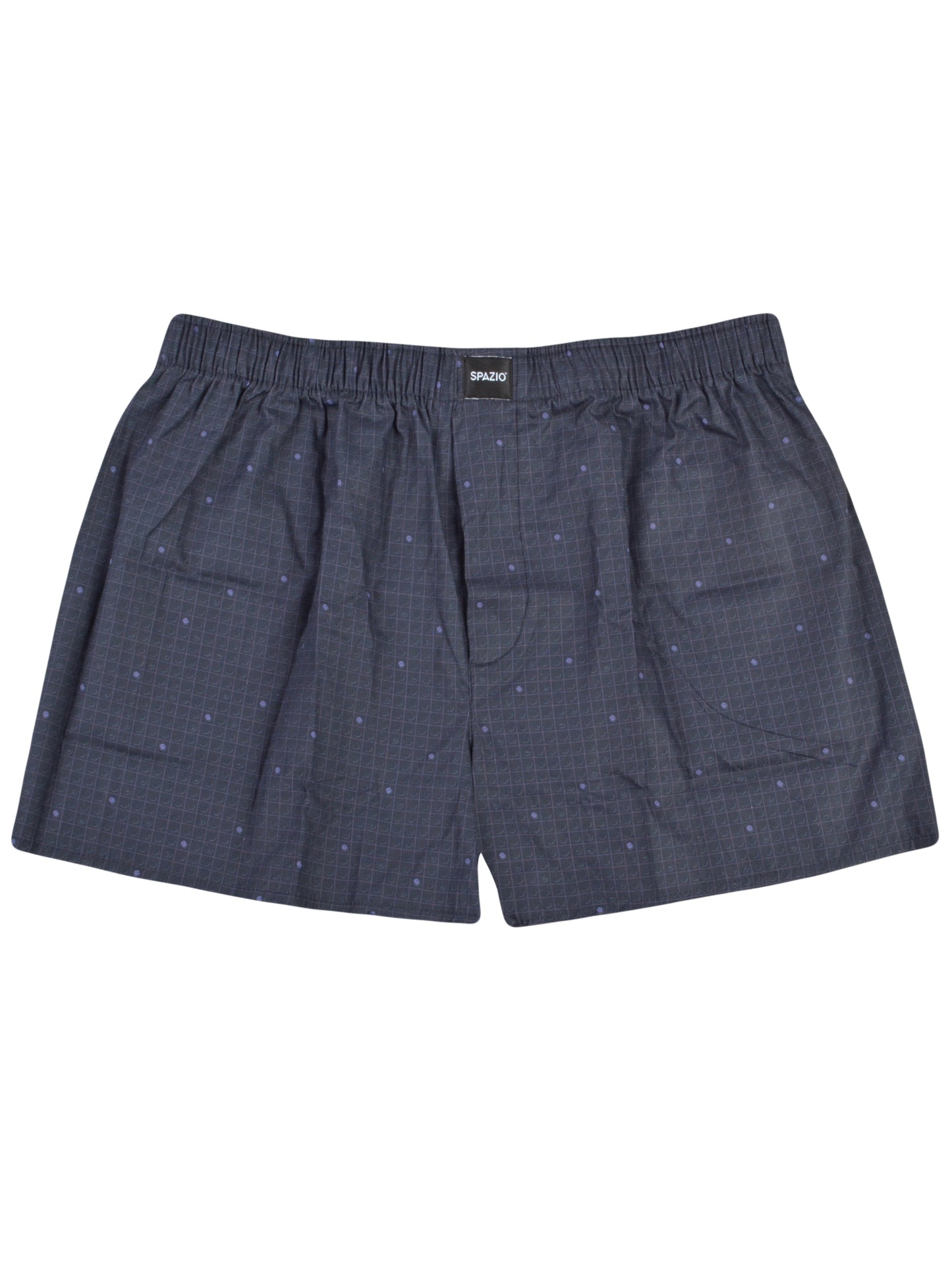 Dark navy boxer shorts on a white background