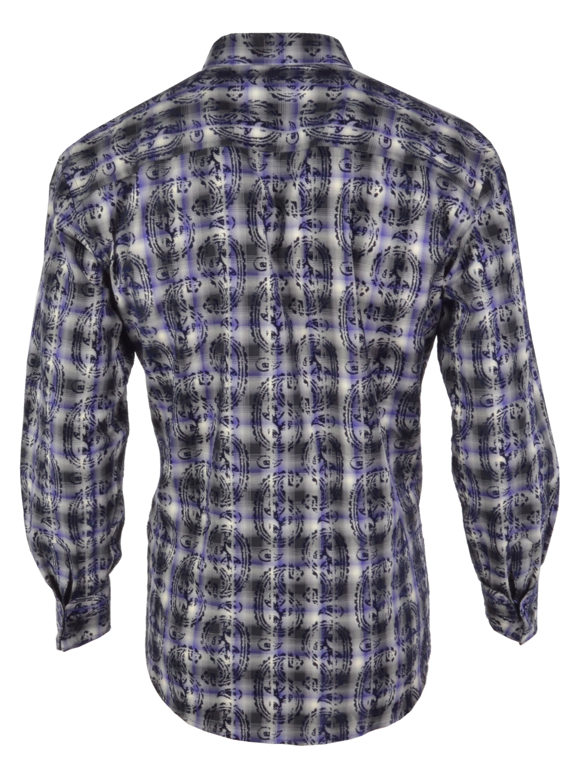 Long-sleeve shirt with a pattern on a white background