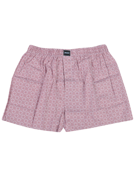 Red and white patterned shorts on a white background