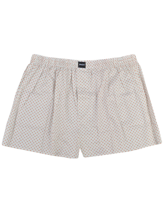 Patterned boxer shorts on a white background