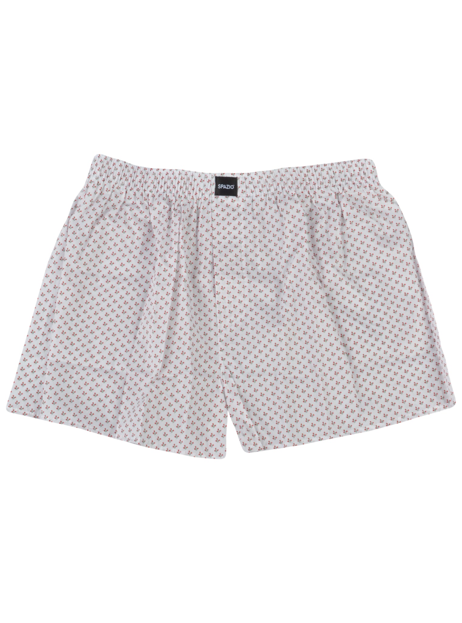 White boxer shorts with a subtle pattern on a white background