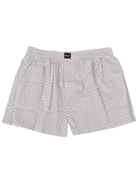 White boxer shorts with a subtle pattern on a white background