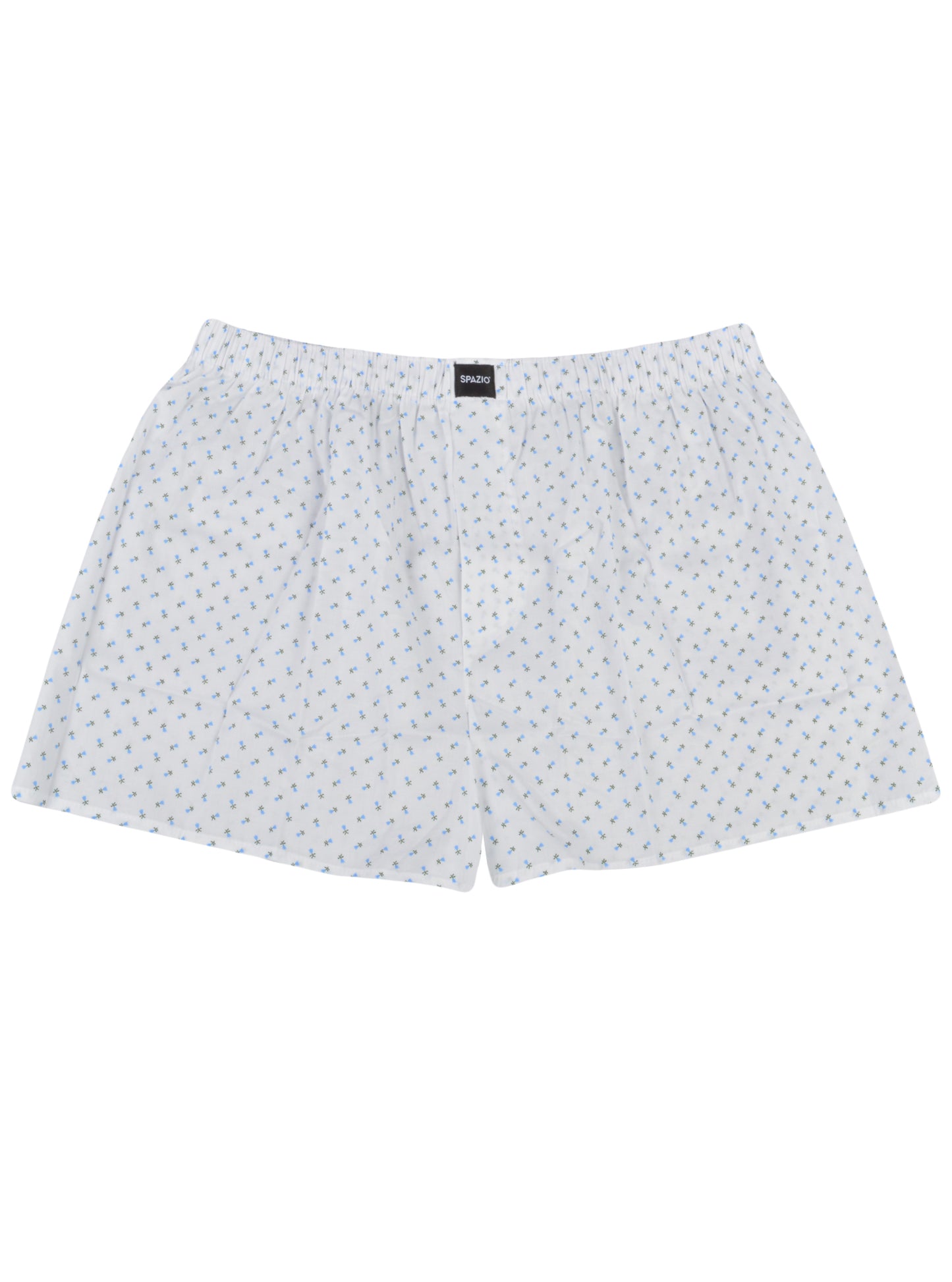 White boxer shorts with a subtle pattern on a white background