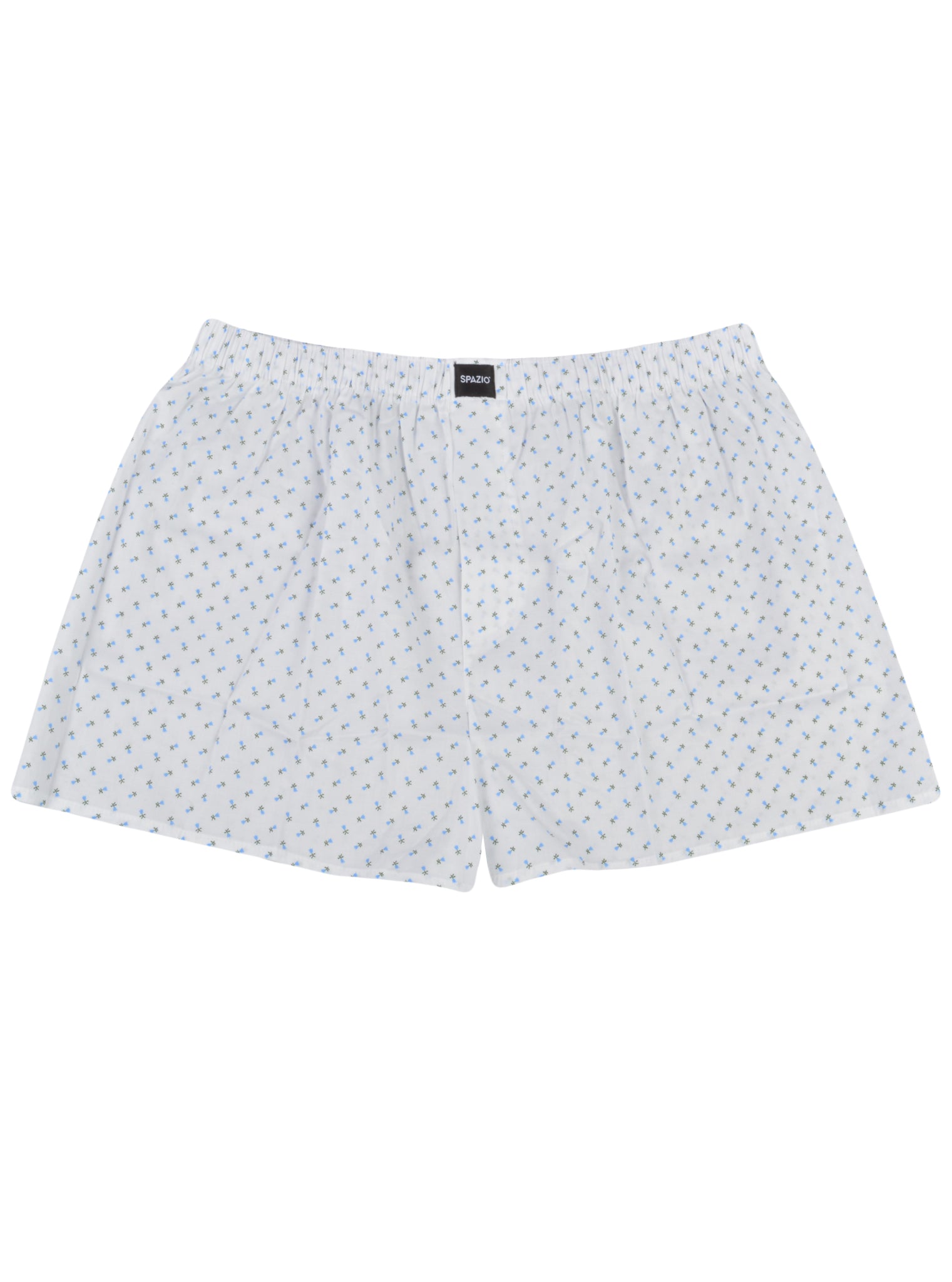 White boxer shorts with a subtle pattern on a white background