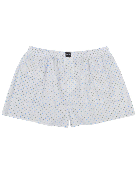 White boxer shorts with a subtle pattern on a white background